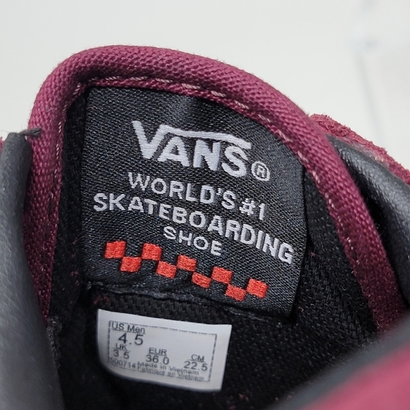 VANS Old Skool PopCush Burgundy Skateboarding Sneakers Men's Size 4.5 New - Picture 9 of 13